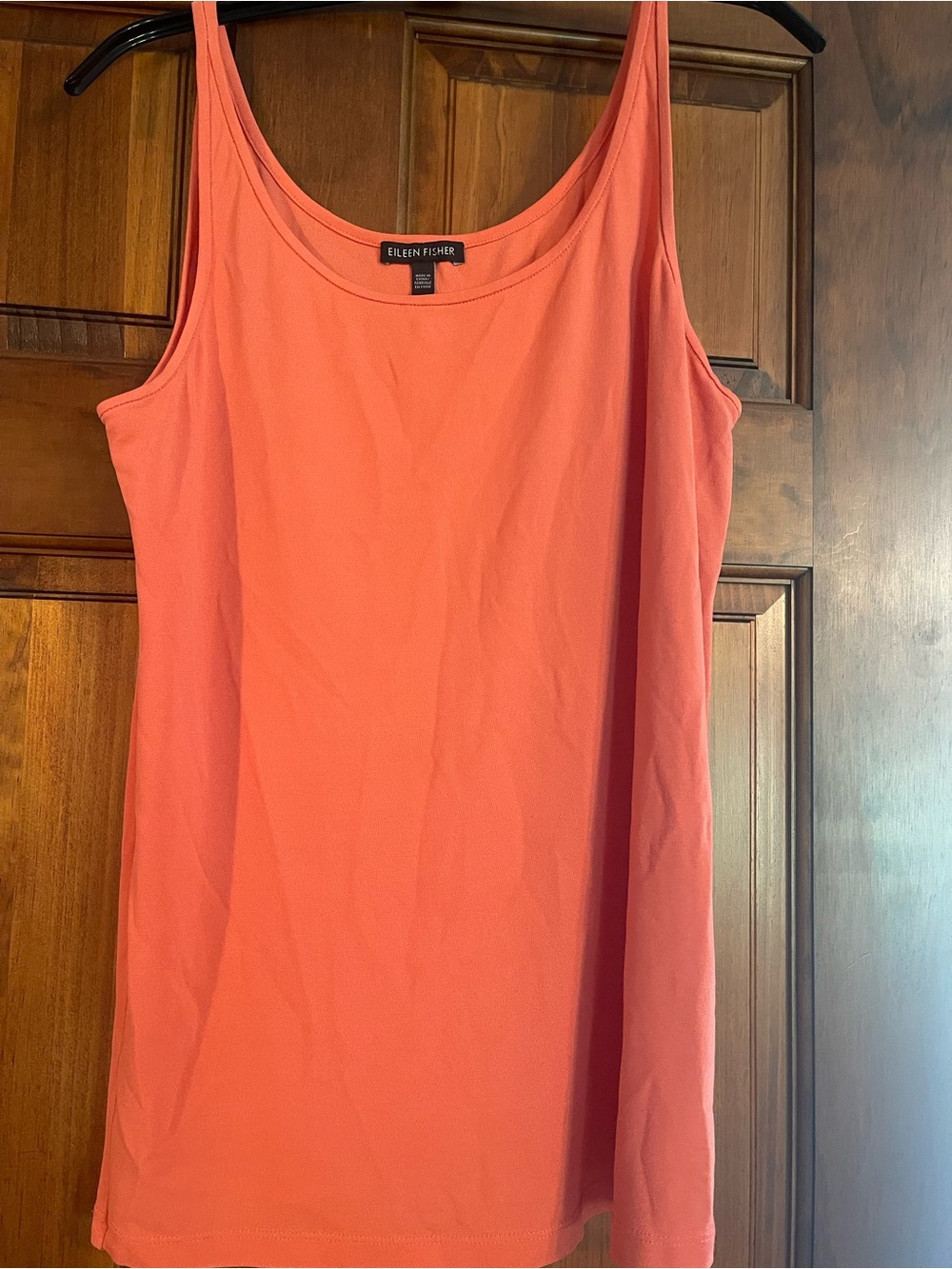 Eileen Fisher Coral-Orange Scoop Neck Tank